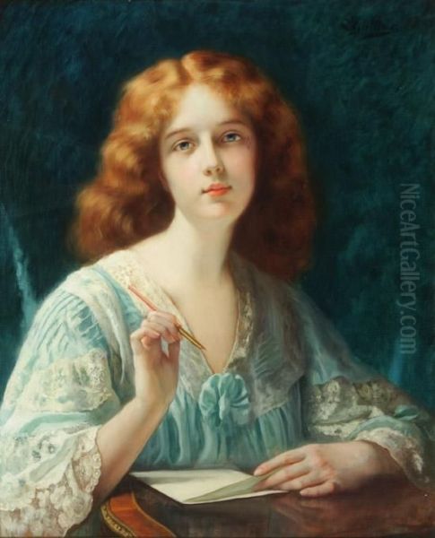 Contemplation Oil Painting by Louis Galliac