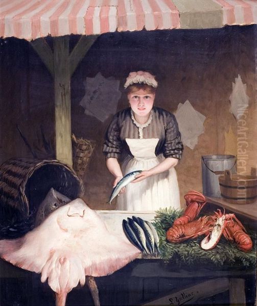 La Poissonniere Oil Painting by Louis Galliac