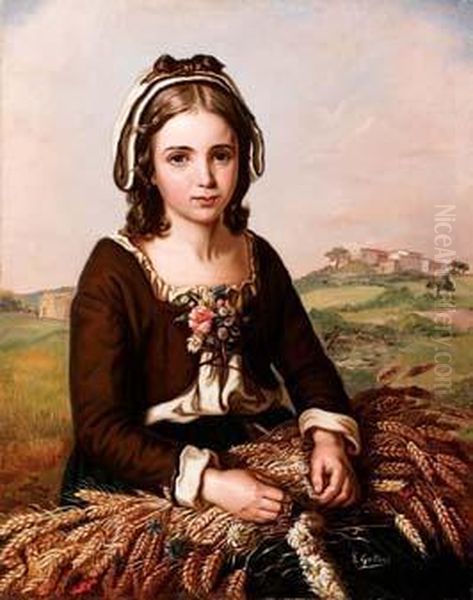 Contadinella Bretone Oil Painting by Louis Galliac