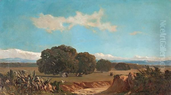 Paisaje Oil Painting by Baldomero Galofre Y Gimenez