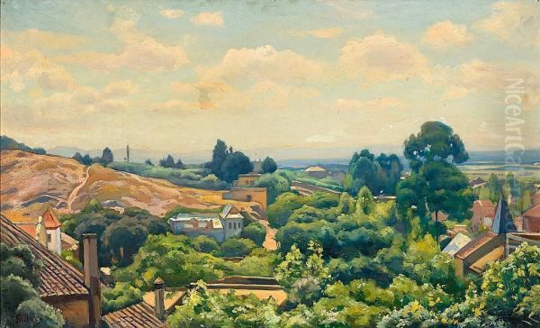 Paisaje De La Garriga Oil Painting by Enrique Galwey Y De Garcia