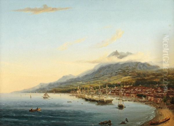 Vue De Saint Pierre Martinique Oil Painting by Louis Gamain