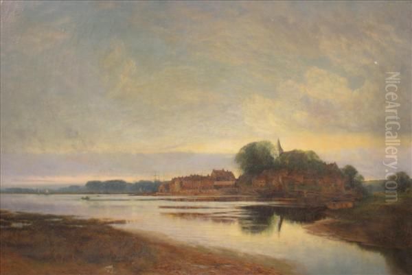 Viewon The Stour, Hampshire Oil Painting by Ernest, Major Gambier-Parry