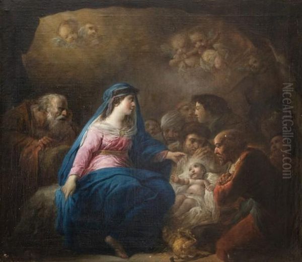 L'adoration Des Bergers Oil Painting by Jacques Gamelin