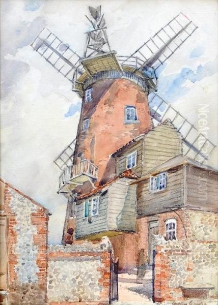 Cley Mill, Cley Next The Sea Oil Painting by Andrew Archer Gamley