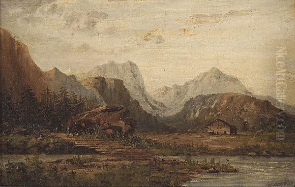 Western Landscape Oil Painting by Alphonse G. Gamotis