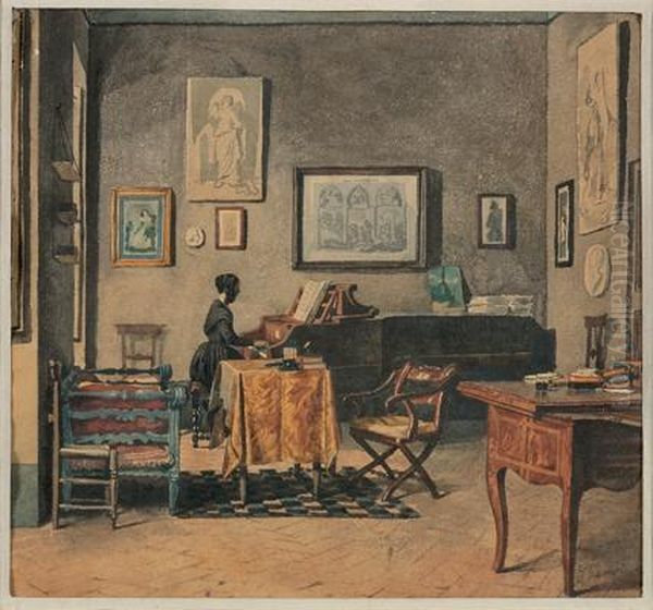 La Pianista Oil Painting by Giacomo Gandi