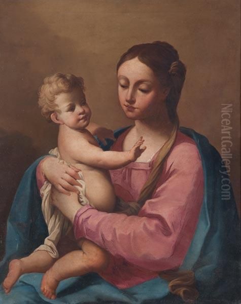 Madonna Col Bambino Oil Painting by Ubaldo Gandolfi