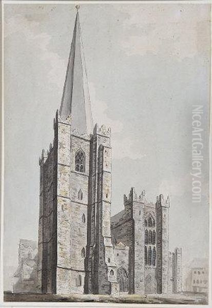 Saint Patrick's Cathedral, Dublin, From The West Oil Painting by James Gandon