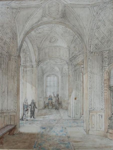 Sketches In The Old House Of Lords Oil Painting by Joseph Michael Gandy