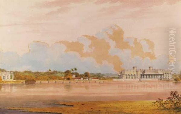 View Of Brodie's Castle, From Mr Huddleston's Garden, Madras Oil Painting by Justinian Walter Gantz