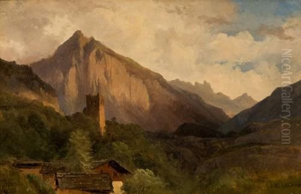 Franzosische Alpenlandschaft Oil Painting by Gustave Cesaire Garaud