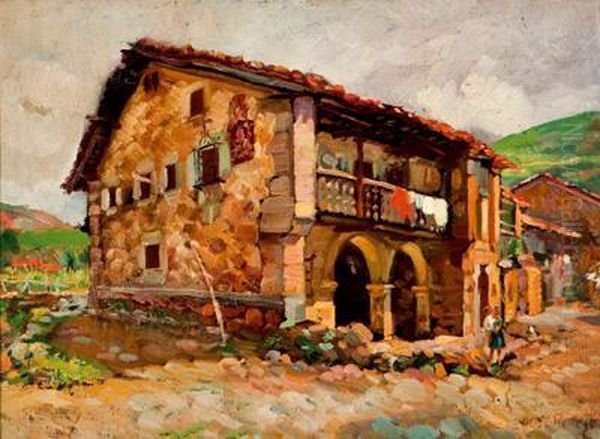 Casas De Pueblo Oil Painting by Manuel Garcia Hispaleto