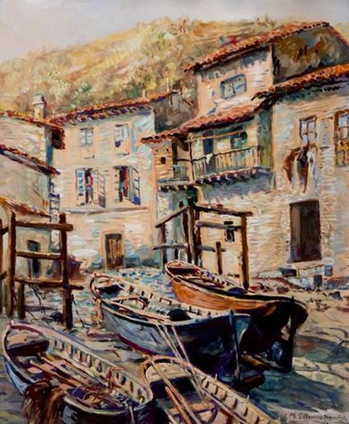 Vista De Tazones Oil Painting by Manuel Garcia Hispaleto