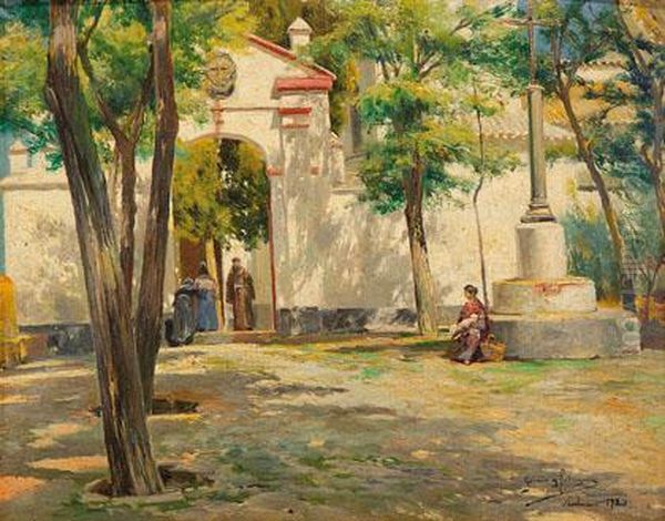 Puerta De Convento Oil Painting by Manuel Garcia y Rodriguez