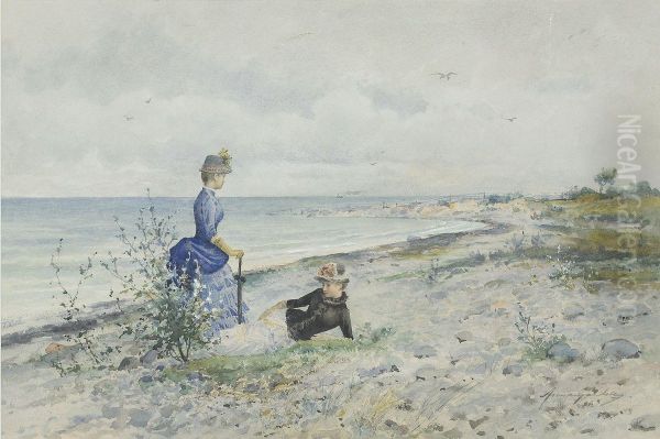 Rast Vid Stranden Oil Painting by Anna Gardell-Ericson