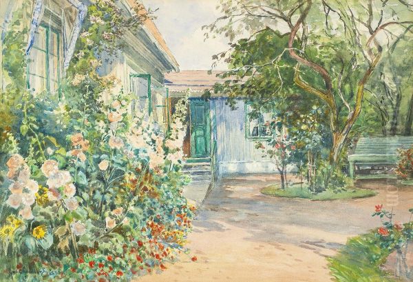 Blommande Tradgard Oil Painting by Anna Gardell-Ericson