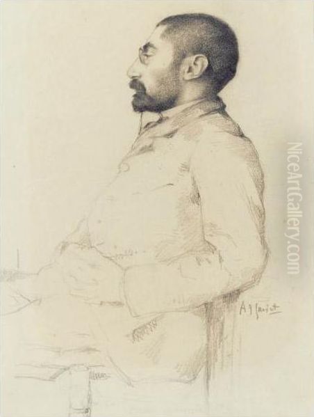 Presumed Portrait Of Henri De Toulouse-lautrec Oil Painting by Joseph Antoine Gardet