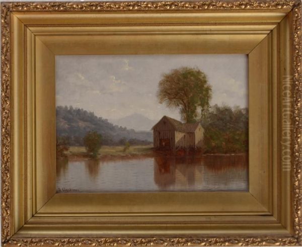 Landscape With River And Mill Oil Painting by Stanley Horace Gardiner