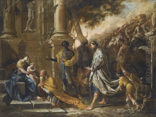 Adoration Of The Magi Oil Painting by Domenico Gargiulo