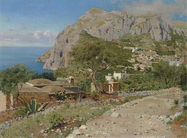 Capri With A View Towards Punta Tragara by Garibaldi Gariani