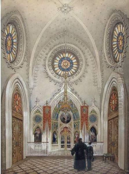 Interieur D'une Chapelle Orthodoxe Oil Painting by Hippolyte Garneray