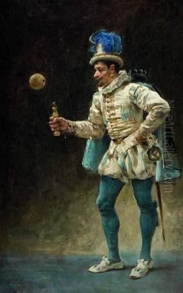 Joueur De Bilboquet Oil Painting by Jules Garnier