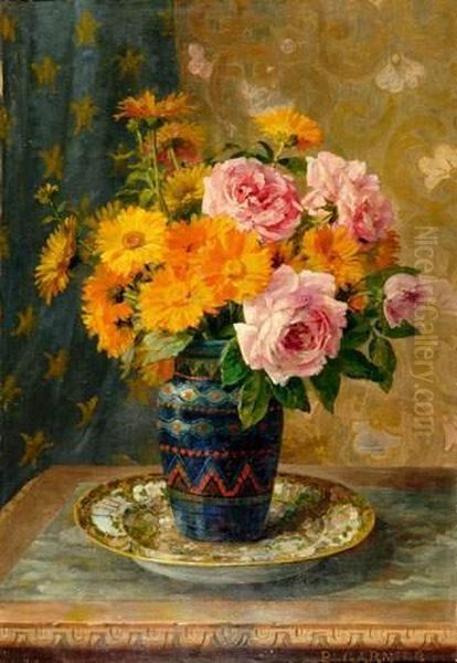 Bouquet De Fleurs Oil Painting by Pierre Garnier