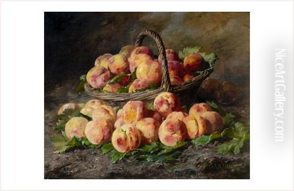 Nature Morte Aux Peches, Circa 1904 Oil Painting by Pierre Garnier