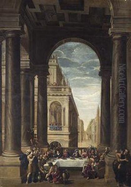 The Wedding At Cana Oil Painting by Pietro Francesco Garola