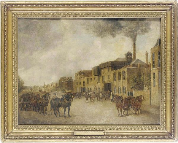 Highbury Brewery, Holloway Road, Islington Oil Painting by George Garrard