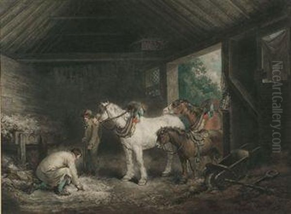 Scenes De La Vie Paysanne, Par William Ward Oil Painting by George Garrard