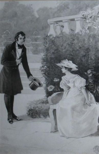 Lord Lansmere's Garden Oil Painting by Edmund Henry Garrett