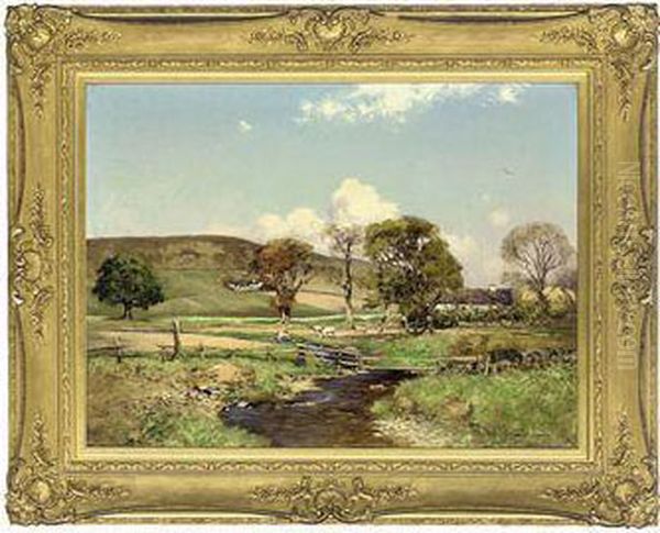 Cattle By A Stream Oil Painting by William Arthur Garrick