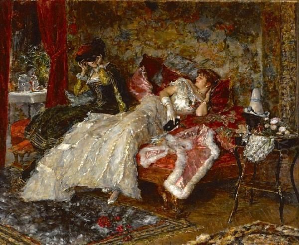 The Masked Ball Oil Painting by Eduardo Leon Garrido