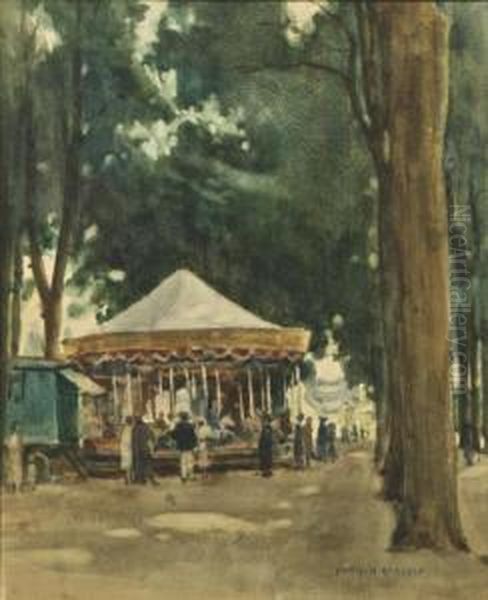 The Carousel Oil Painting by Norman Garstin