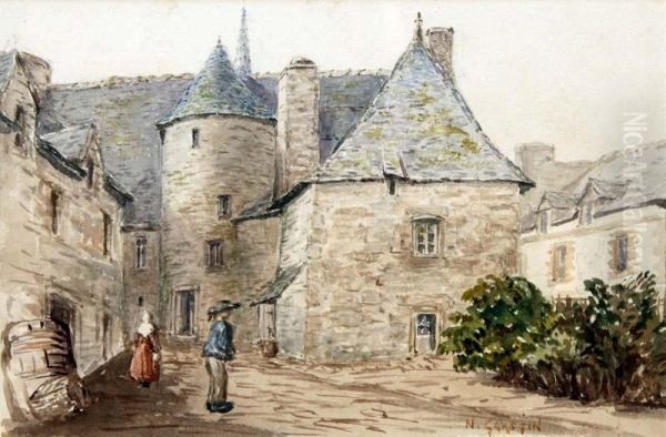 Brittany Village Oil Painting by Norman Garstin