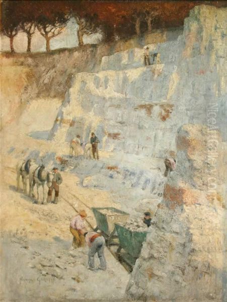 The Chalk Quarry Oil Painting by Norman Garstin