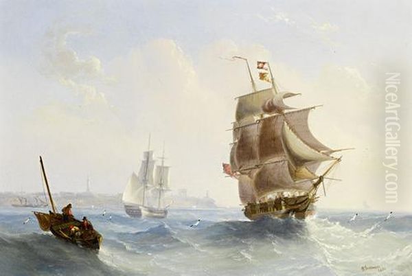 High Water Off Shields Bar Oil Painting by William Garthwaite