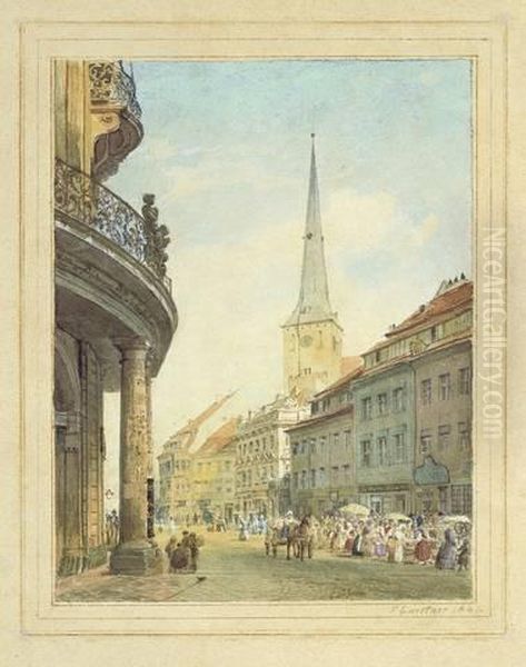 Poststrasse Mit Dem Ephraim-palais (berlin) Oil Painting by Eduard Gartner