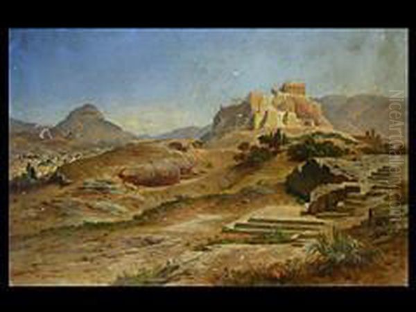 Griechische Landschaft Oil Painting by Heinrich Gartner