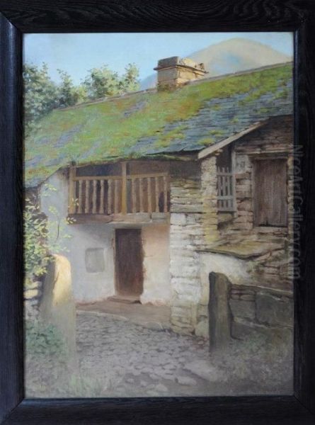 A Continental Chalet Doorway Oil Painting by Thomas Bowman Garvie