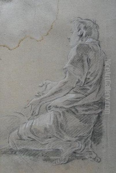 Study Of A Kneeling Man Oil Painting by Luigi Garzi