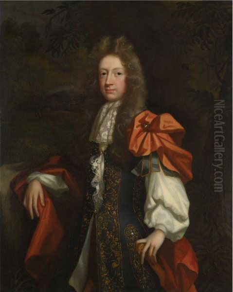 Portrait Of A Man, Possibly Roger Mainwaring Of Kermincham Oil Painting by Henri Gascard