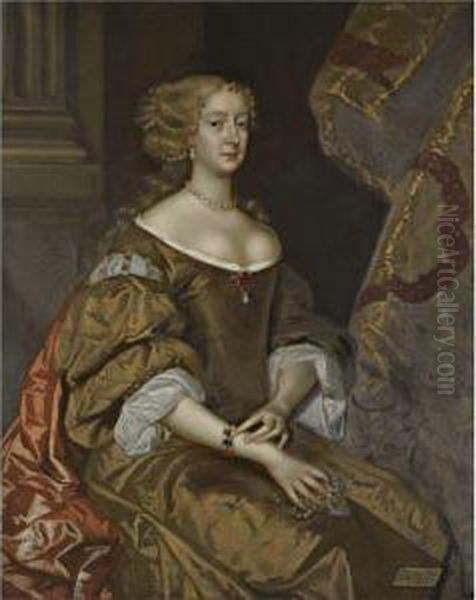 Portrait Of Lady Diana, Countess Of Ailesbury (c.1631-1689) Oil Painting by Henri Gascard