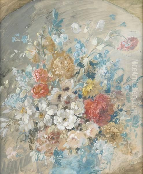 Composition Florale Oil Painting by George G. Bullock