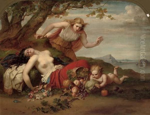 Venus, Ceres And Bacchus Oil Painting by George G. Bullock