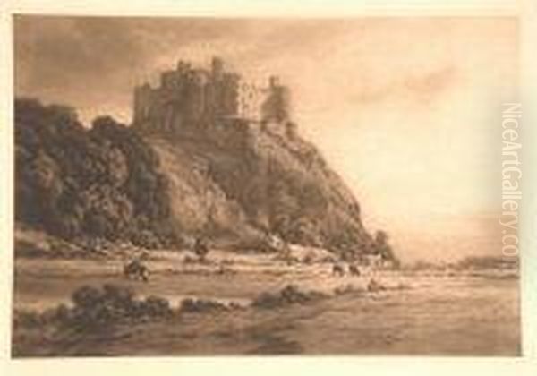 Harlech Castle Oil Painting by George Percival Gaskell