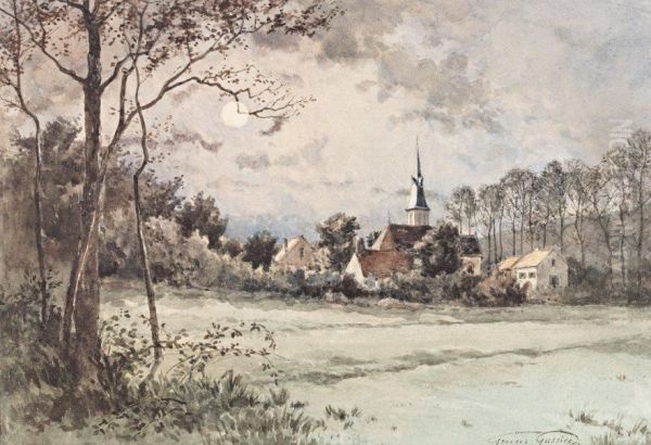 Le Clocher Oil Painting by Jean-Baptiste-Georges Gassies