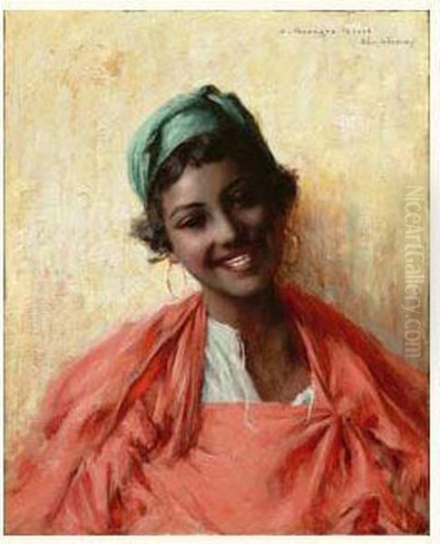 Jeune Fille De Bou-saada. Oil Painting by Constant Georges Gaste